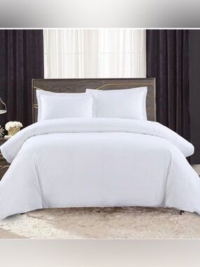 RH White Italian Cotton Duvet Cover California King Restoration Hardware Percale